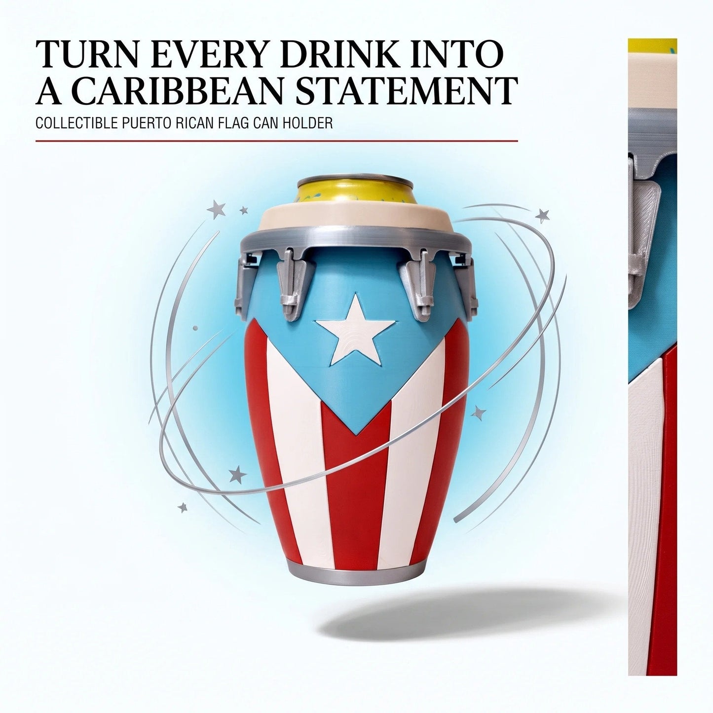 💥Conga-Style Can Holder – Celebrate Caribbean Pride, One Sip at a Time