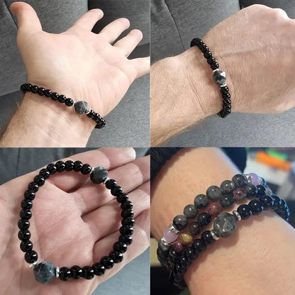 Obsidian & Black Tourmaline Bracelet--Jewelry for Men & Women