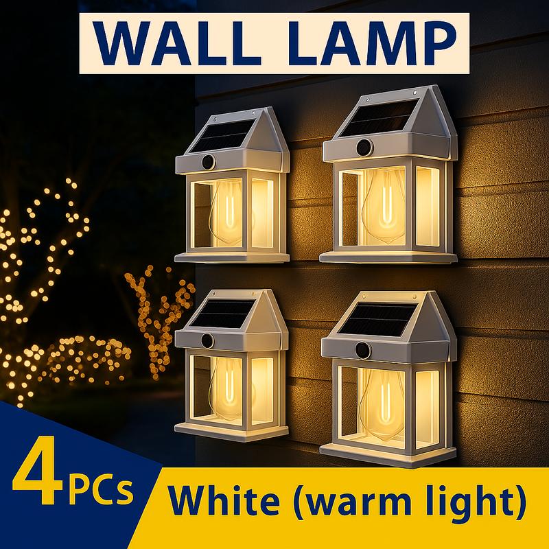 4 Pack Solar Outdoor Wall Lights with Motion Sensor