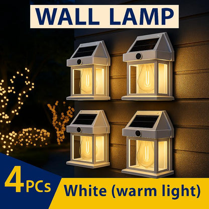 4 Pack Solar Outdoor Wall Lights with Motion Sensor