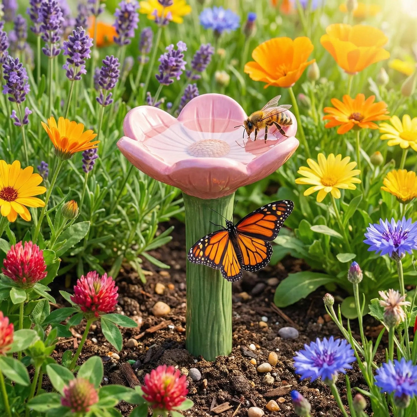 🐝Flower-Shaped Bee Watering Station💧
