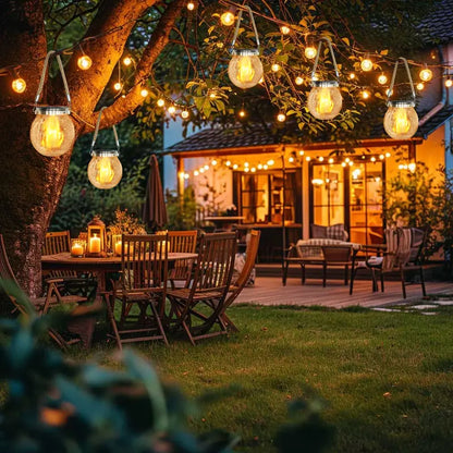 🌞 2 Pack Solar Crackle Glass Lantern Lights – Magical Glow for Your Garden ✨