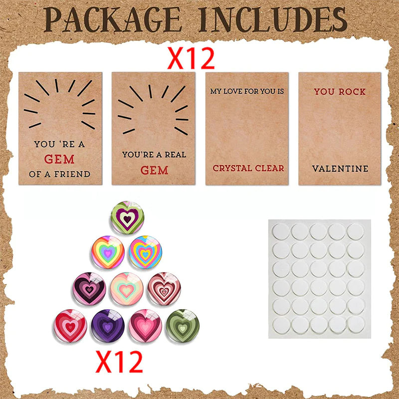 ❤24 Pack Valentines Cards with Heart
