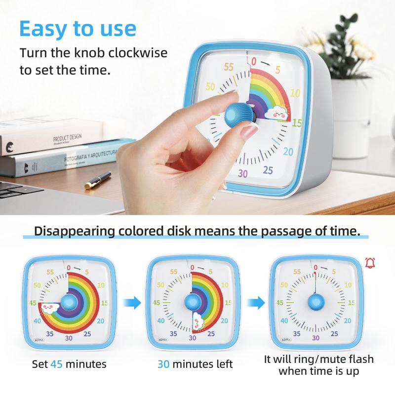 ⏰Limited 50% Discount！Cute Cartoon Visual Timer For Kids Time Management