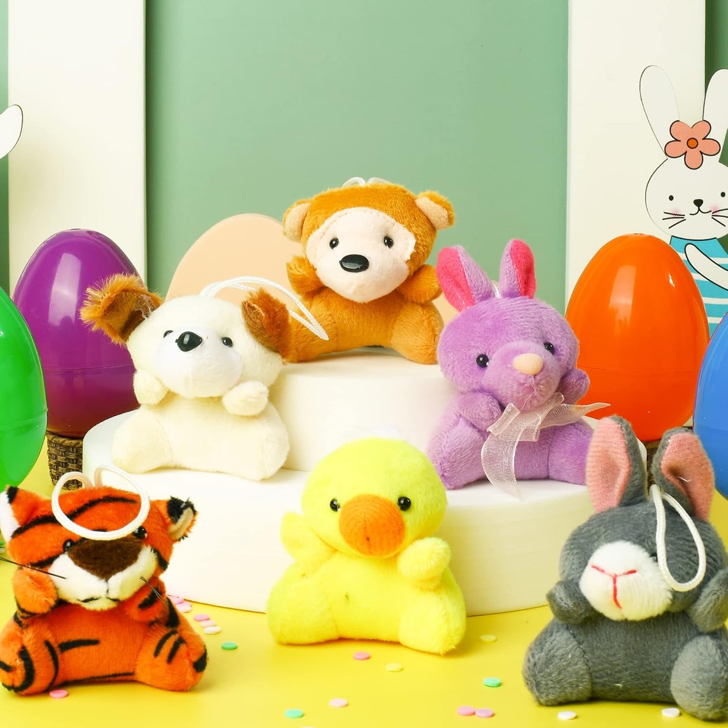 🔥LAST DAY 49% OFF-12/24/36 Pcs Prefilled Easter Eggs, Filled with Plush Animal Toys