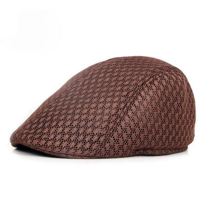 UPF50+ Mesh Flat Cap Men Breathable Duckbill Beret 56-58cm