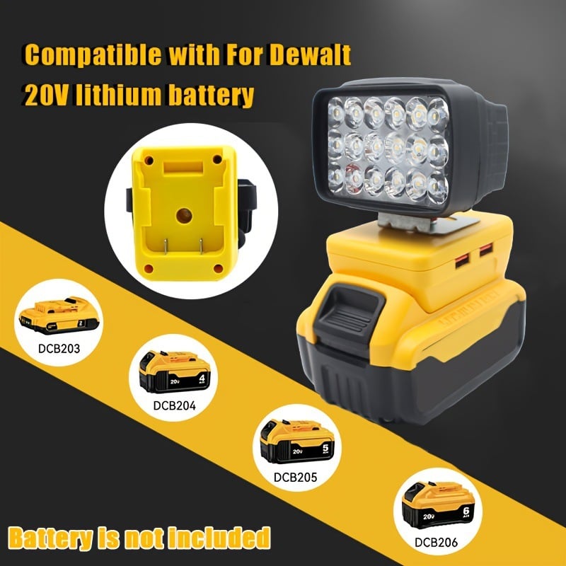 🔥Last Day Promotion 49% OFF-Flood Work Light, LED Work Light Compatible With For 18V Lithium Battery