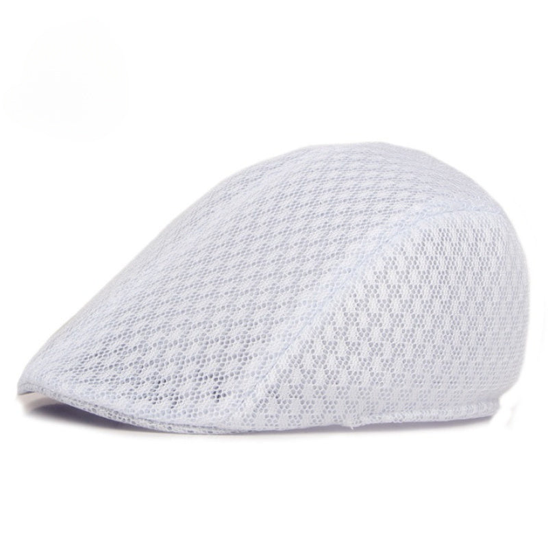 UPF50+ Mesh Flat Cap Men Breathable Duckbill Beret 56-58cm
