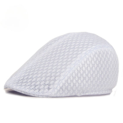 UPF50+ Mesh Flat Cap Men Breathable Duckbill Beret 56-58cm