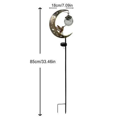 🌕🌟Solar Moon & Hummingbird Garden Stake Light