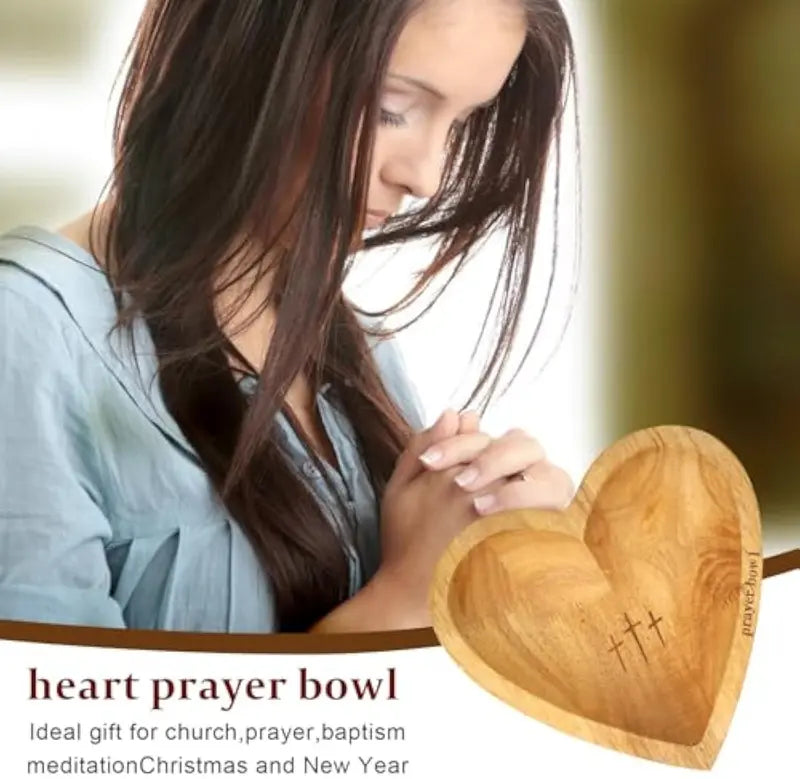 Wooden Heart Shaped Prayer Bowl