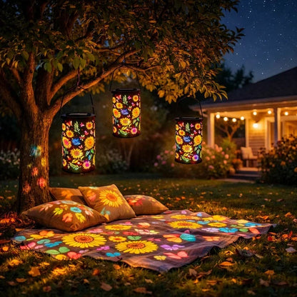 🔥HOT SALE🌞🌻Colorful Sunflower Glow Solar Garden Lantern
