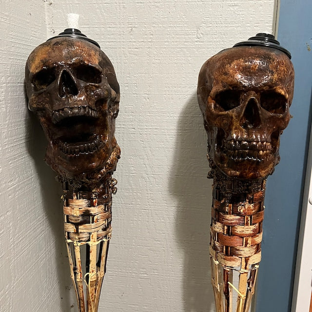 💀Human Skull Tiki Torch