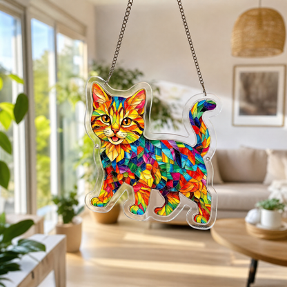 DIY Acrylic Cat Puzzle Suncatcher – Colorful Window Hanging Decor For Cat Lovers