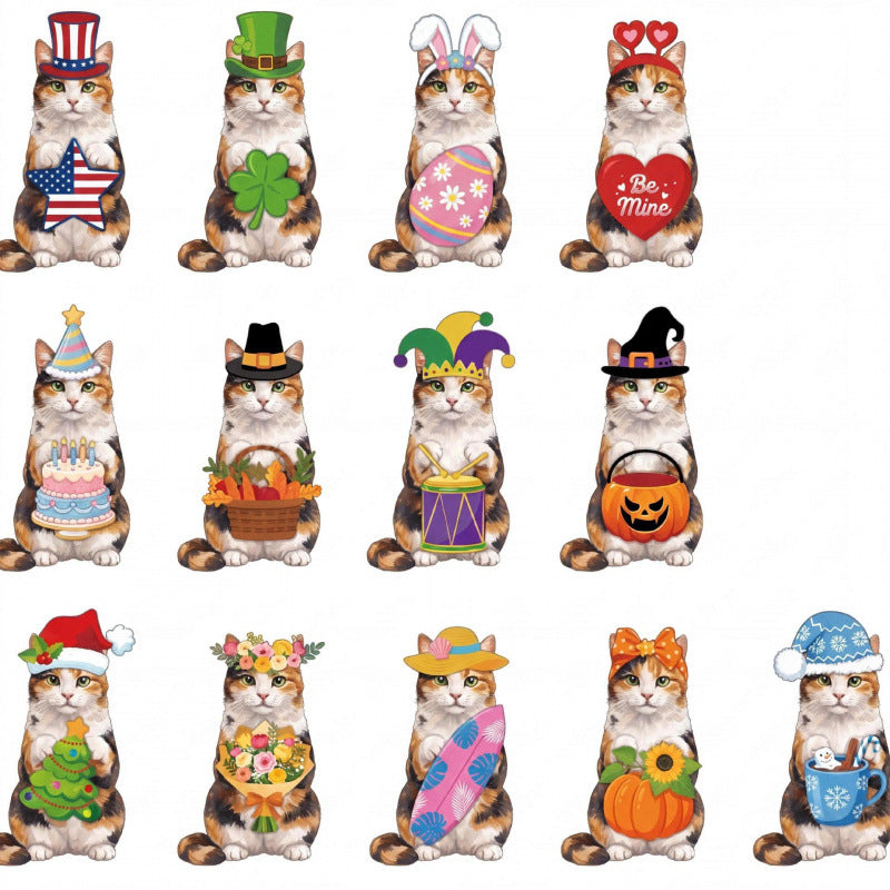 🐾 Interchangeable Seasonal Animal Wooden Decor Set