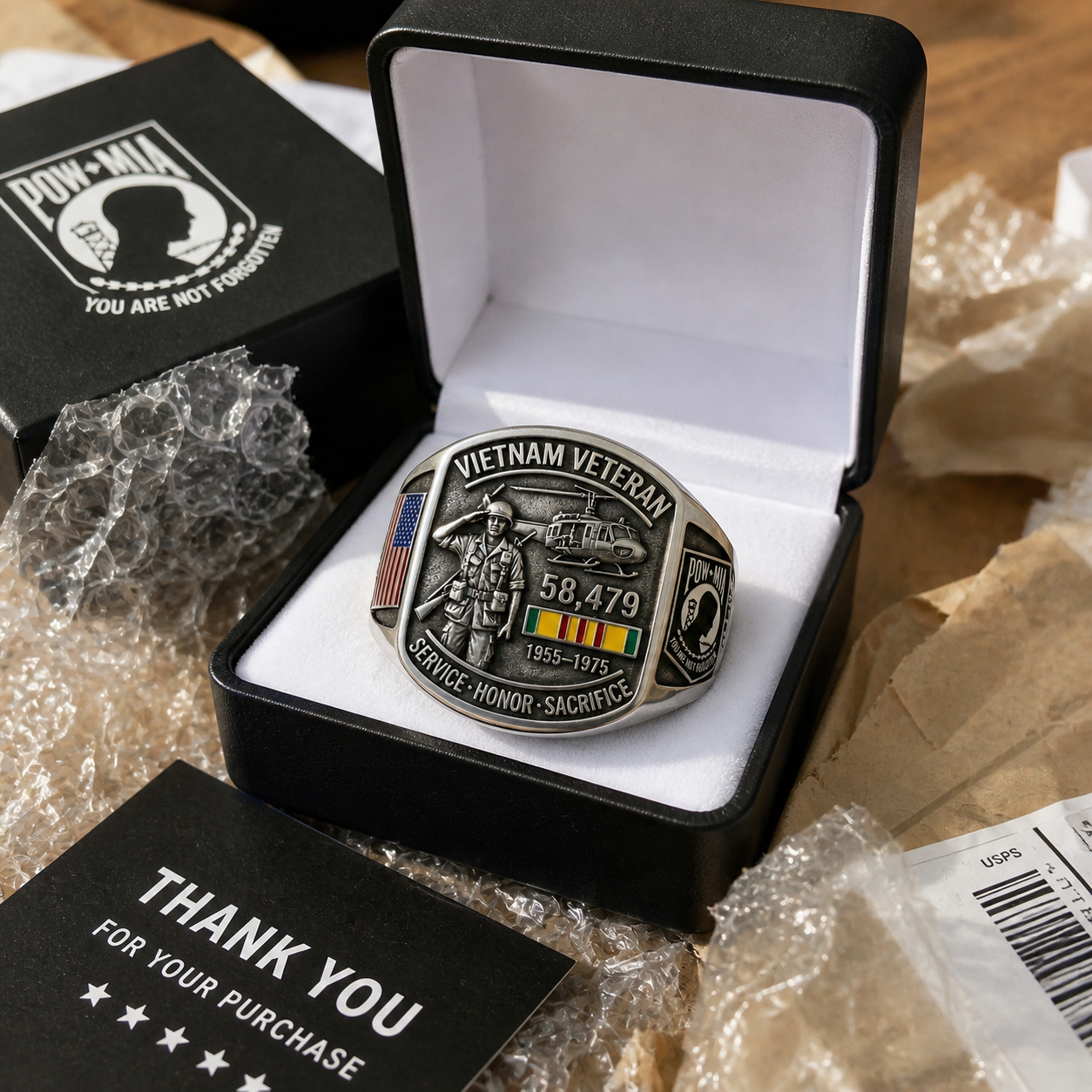 🔥Last Day 49% OFF🔥 Vietnam Veteran Tribute Commemorative Ring