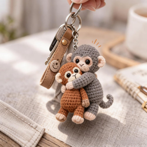 Crochet Punch Monkey Keychain
