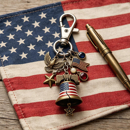 🇺🇸 Semiquincentennial Tribute Set: Card + Lapel Pin + Keychain