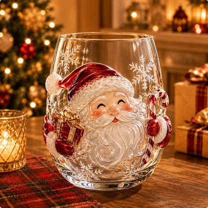🎅🎅Magical Christmas 3D Glass Cup Collection – Santa, Reindeer, Snowman & Christmas Tree