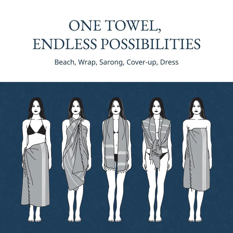 🌞🏖️Beach Towel – Lightweight Quick-Dry Sand-Free Hammam Towel for Beach, Pool & Travel