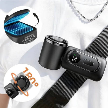 🌬️ Mini Portable Handheld Clip Fan – 3-in-1 Rechargeable 3000mAh Battery 🔋