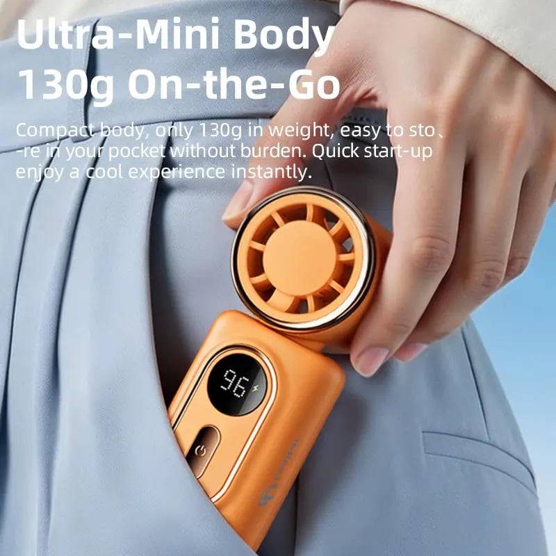 🌬️ Mini Portable Handheld Clip Fan – 3-in-1 Rechargeable 3000mAh Battery 🔋