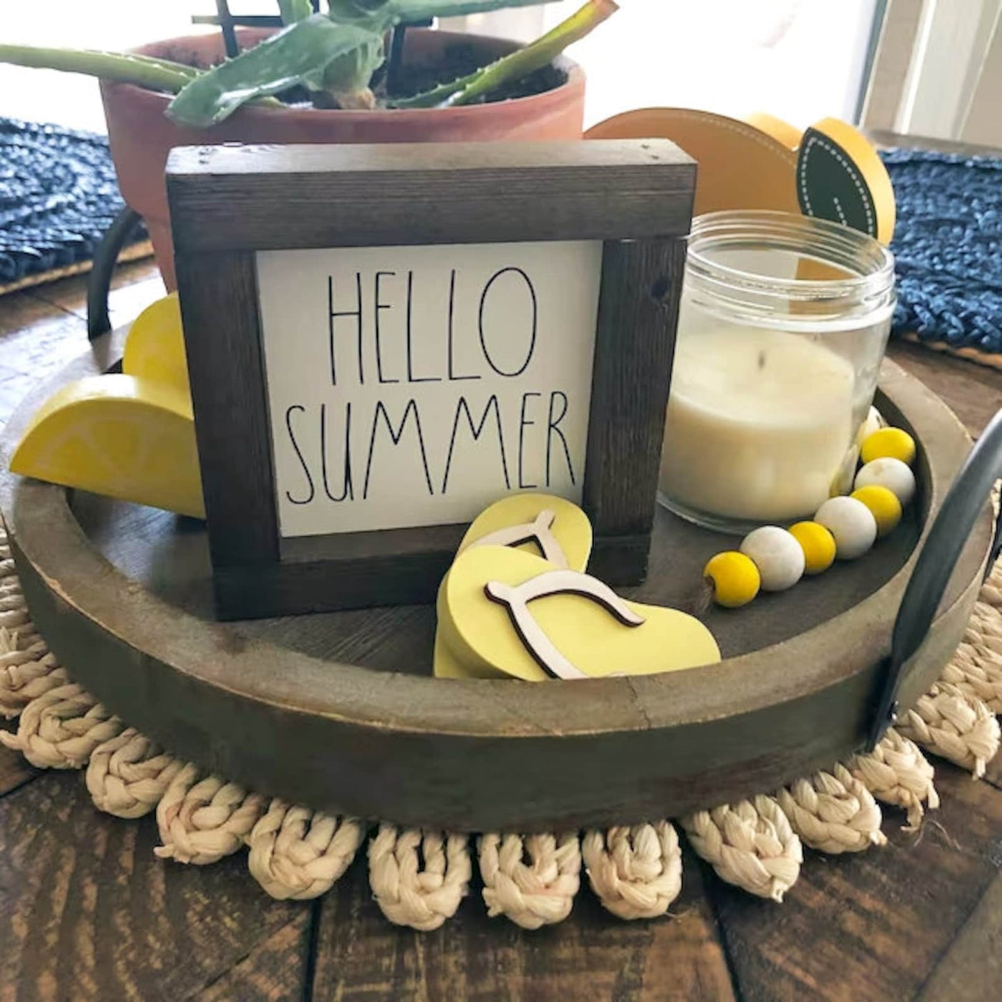 👣Flip Flops Mini Wooden Table Deco
