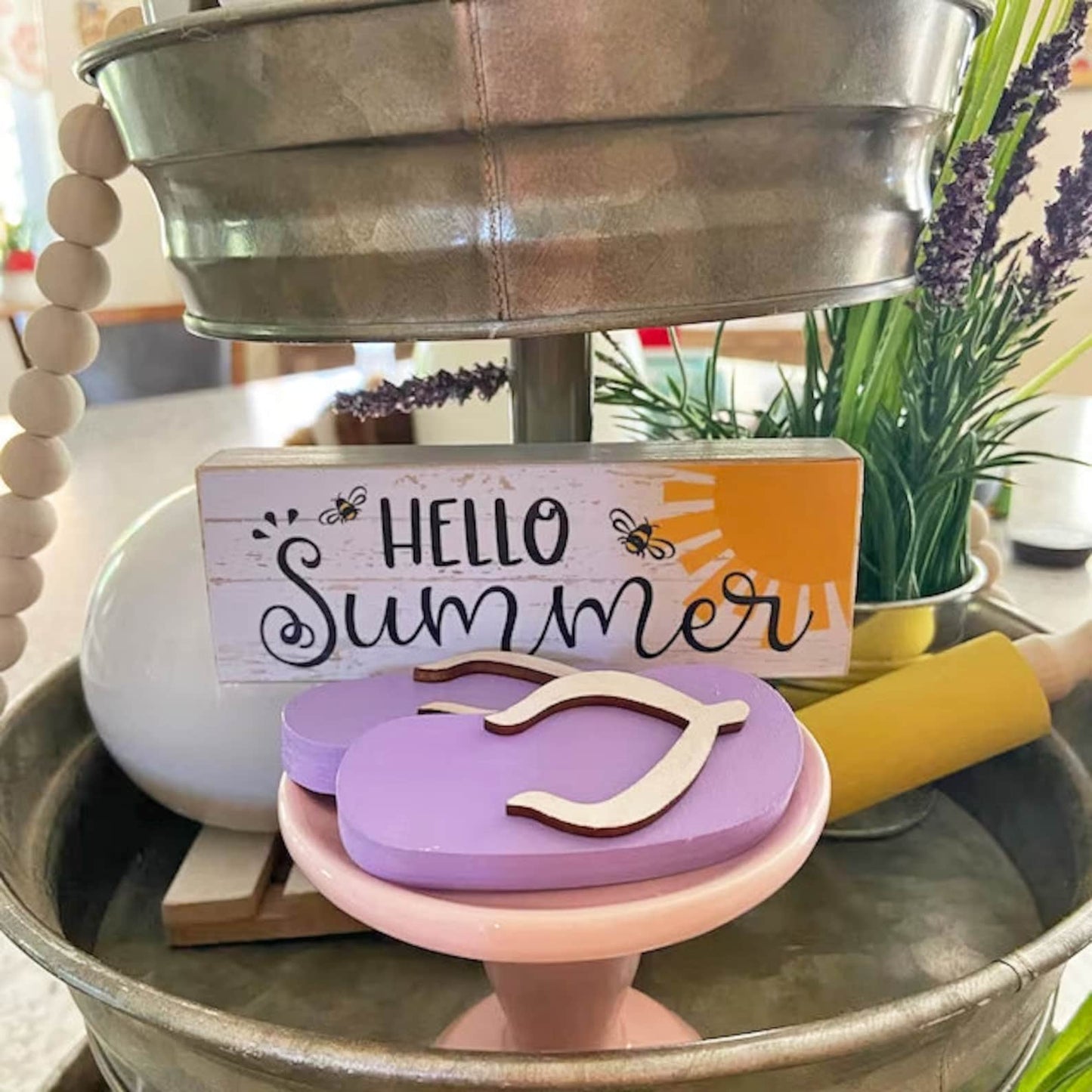 👣Flip Flops Mini Wooden Table Deco