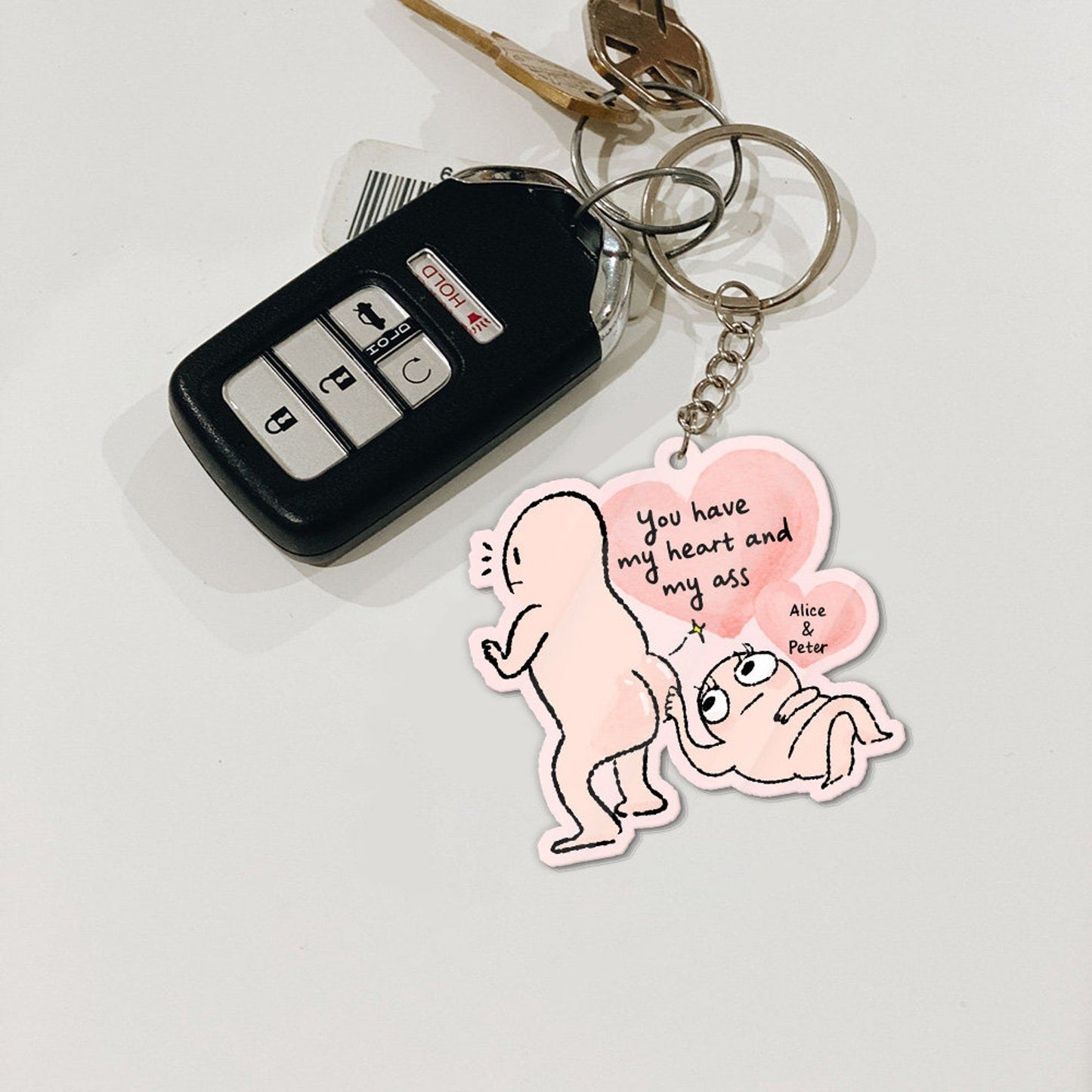 😍You Have My Heart & My Ass Keyring
