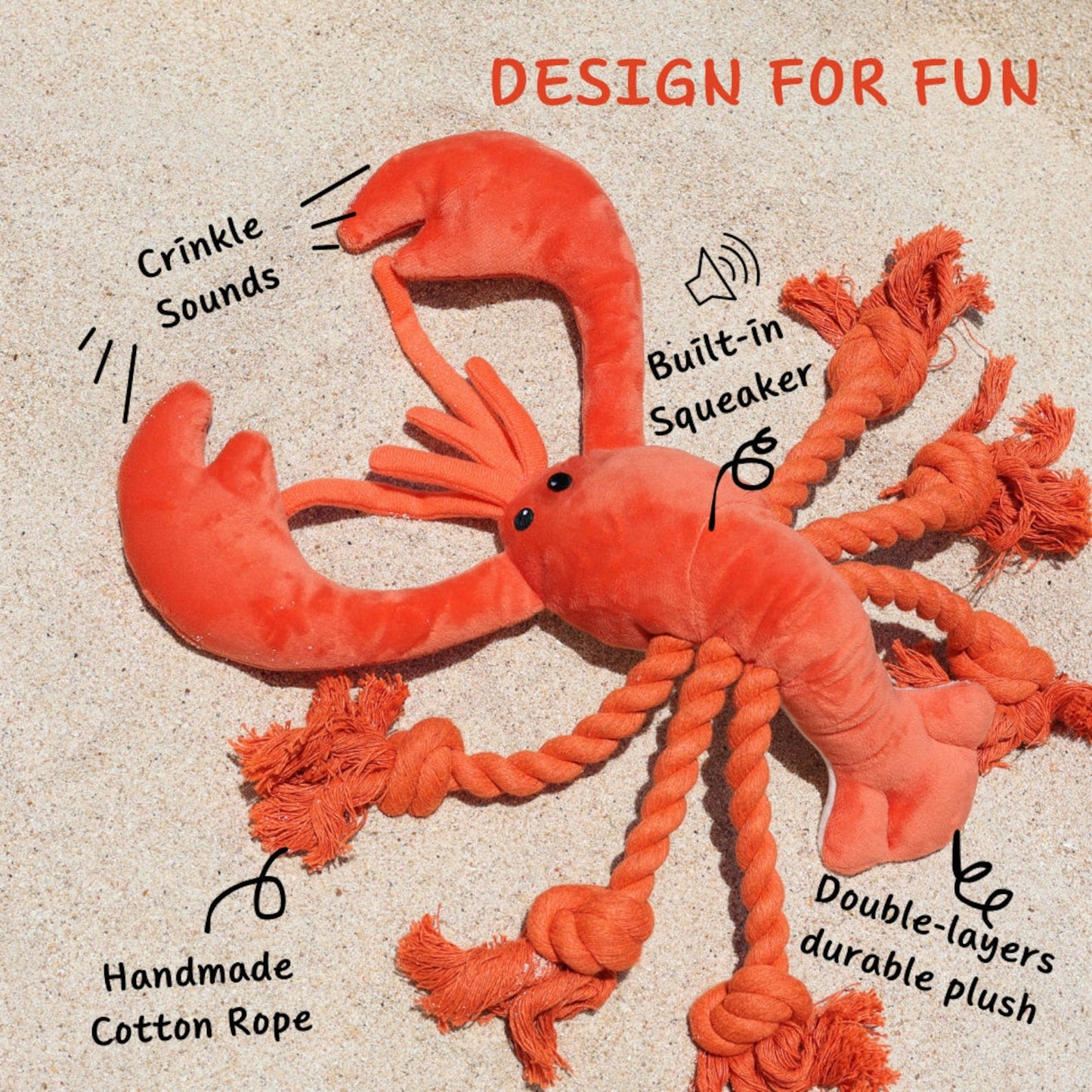 Squeaky Lobster Interactive Toy🐾