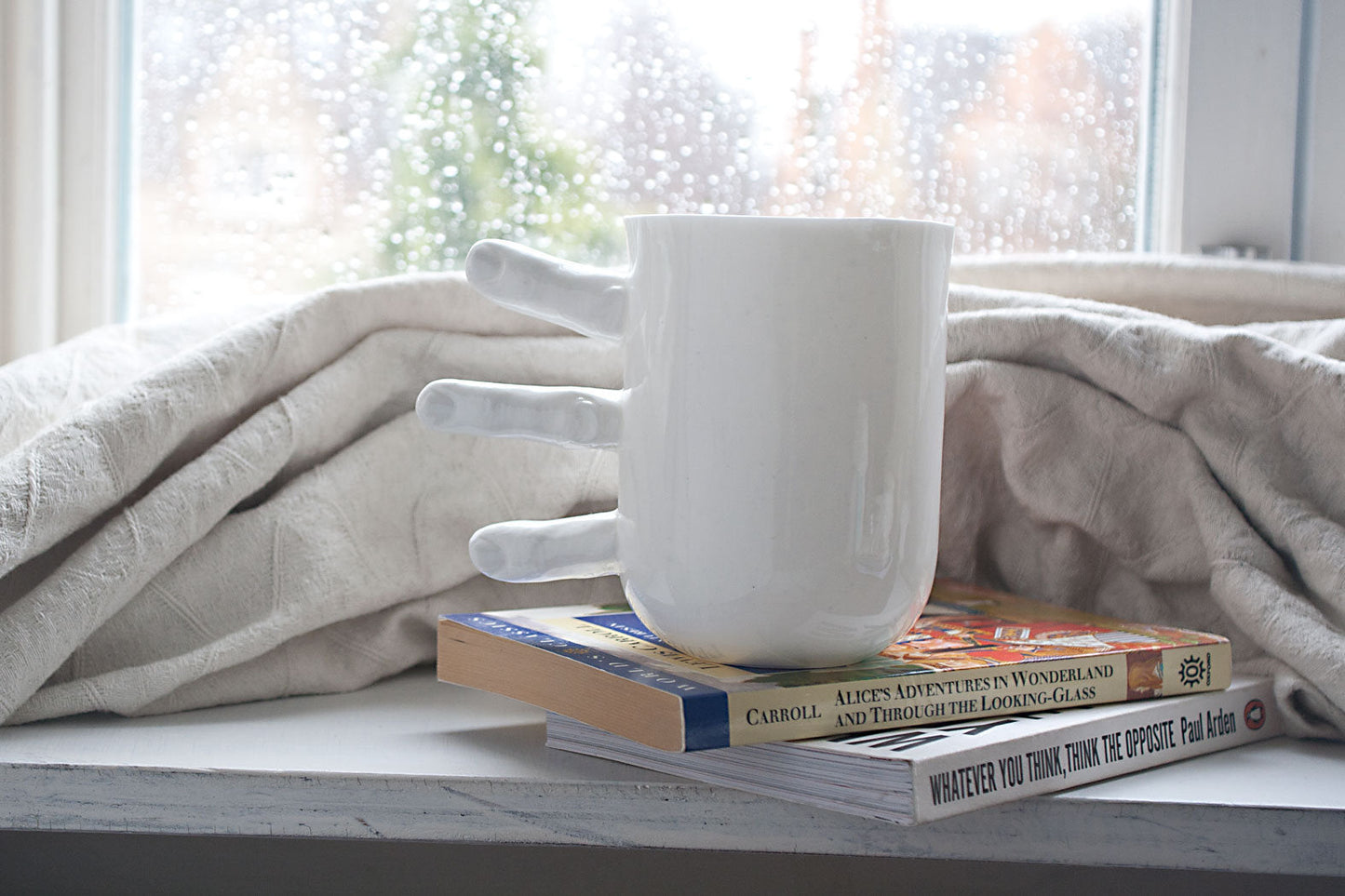 🤣Funny Finger Mug, Large Handmade Coffee Mug with Fingers