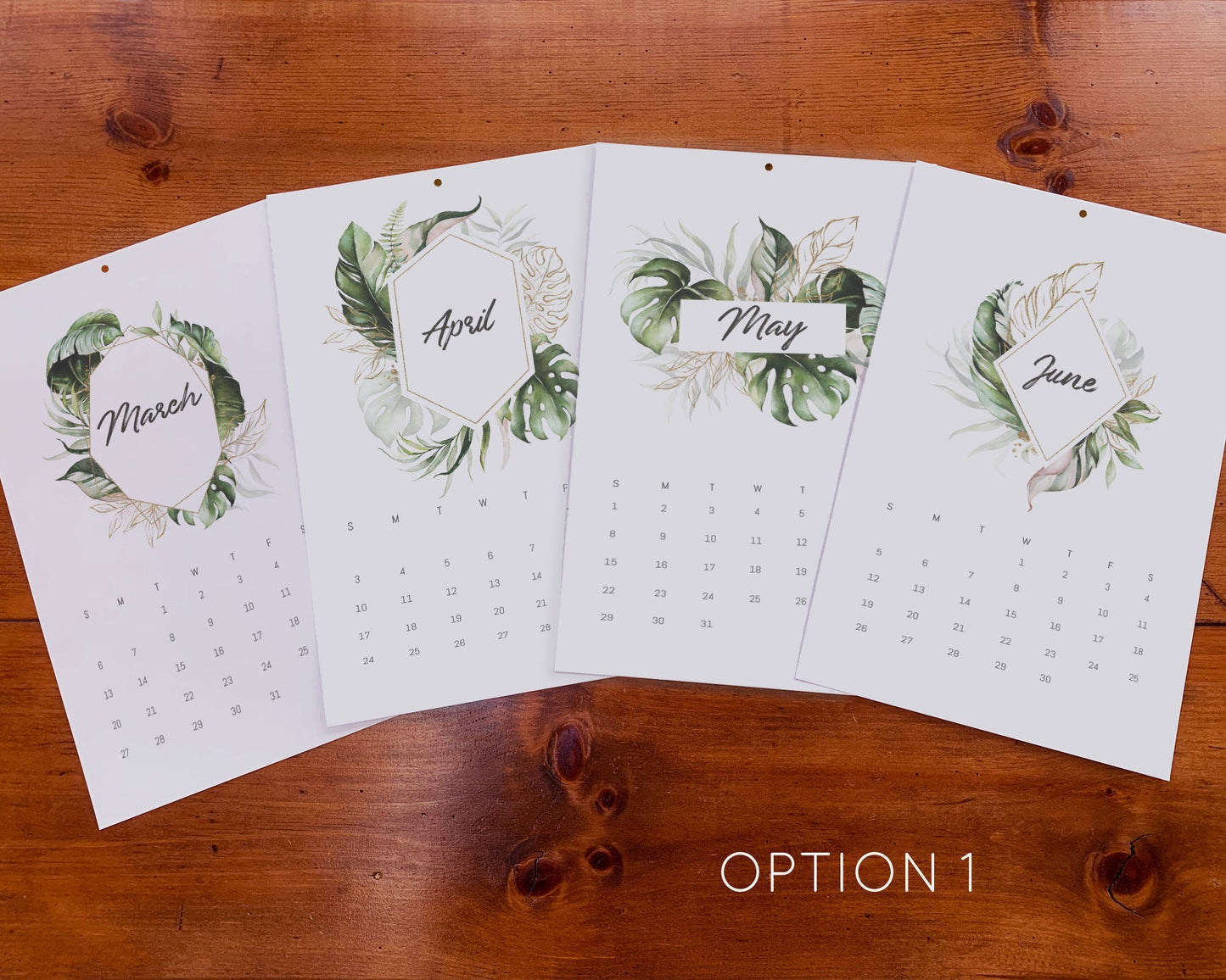 ❤Hot Sale 49% Off❤Beautiful Tropical  Leaf Yearly Calendar 2024, Wall Calendar, Annual Calendar