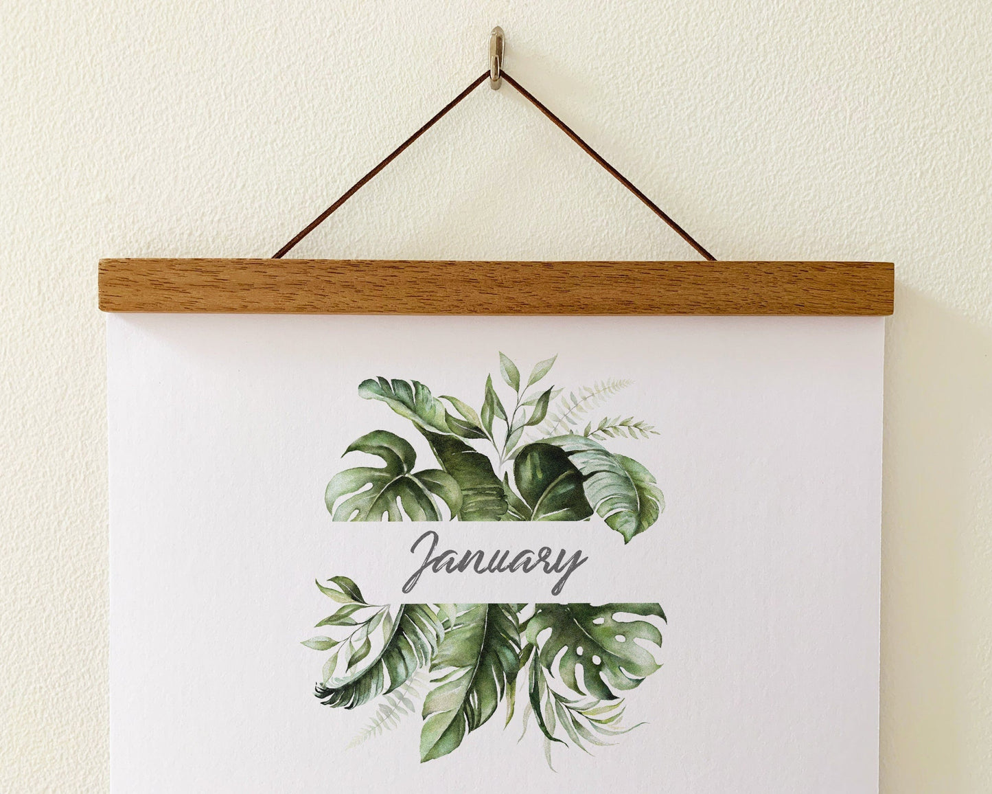 ❤Hot Sale 49% Off❤Beautiful Tropical  Leaf Yearly Calendar 2024, Wall Calendar, Annual Calendar