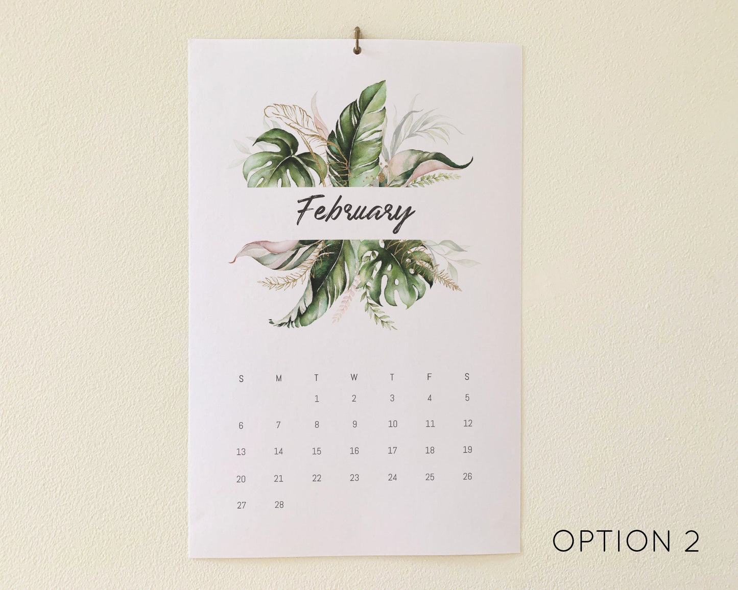 ❤Hot Sale 49% Off❤Beautiful Tropical  Leaf Yearly Calendar 2024, Wall Calendar, Annual Calendar