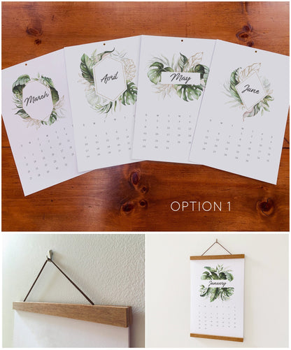 ❤Hot Sale 49% Off❤Beautiful Tropical  Leaf Yearly Calendar 2024, Wall Calendar, Annual Calendar