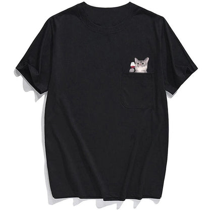 Hidden Middle Finger Signed Funny Cat Printed T-Shirt（Buy 2 Free Shipping）