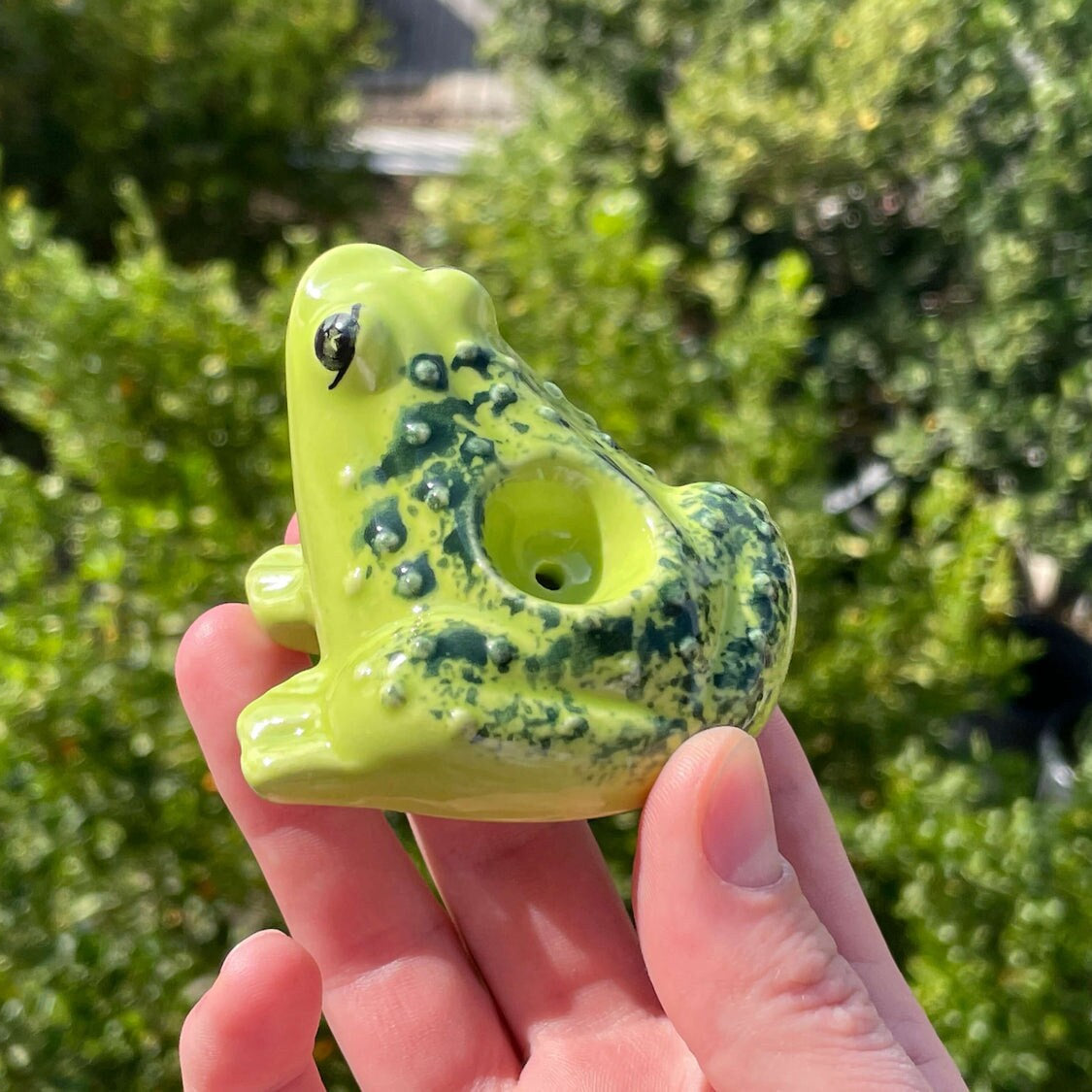 💚🐸Frog Pipe Unique Ceramic Smoking Hand Pipes
