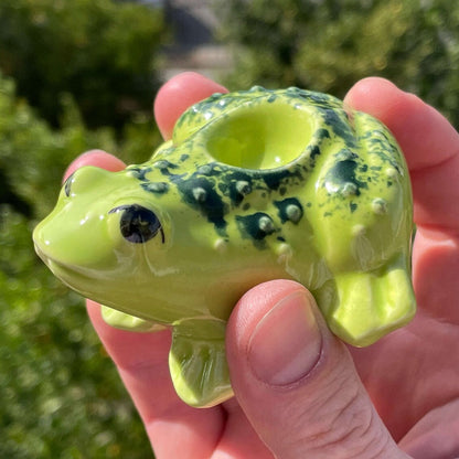 💚🐸Frog Pipe Unique Ceramic Smoking Hand Pipes