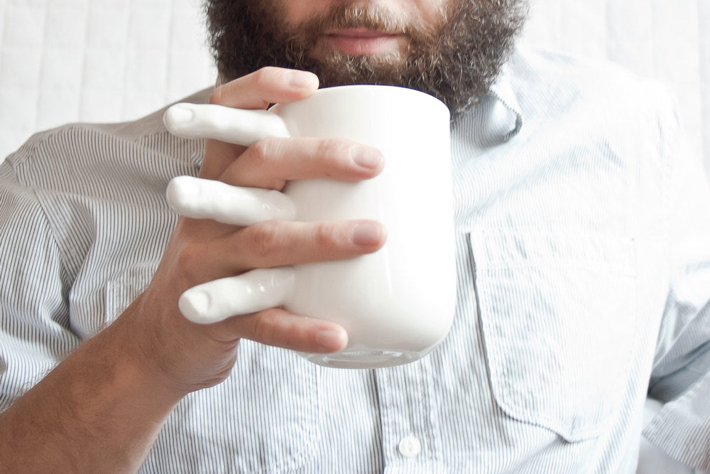 🤣Funny Finger Mug, Large Handmade Coffee Mug with Fingers