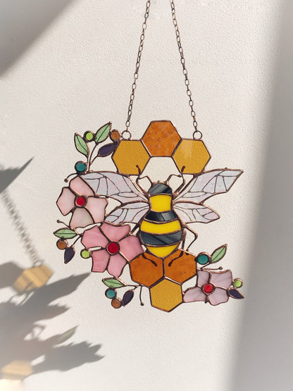 🔥🔥Last Day 49% Off -Yellow Honeycomb Suncatcher Decor🐝