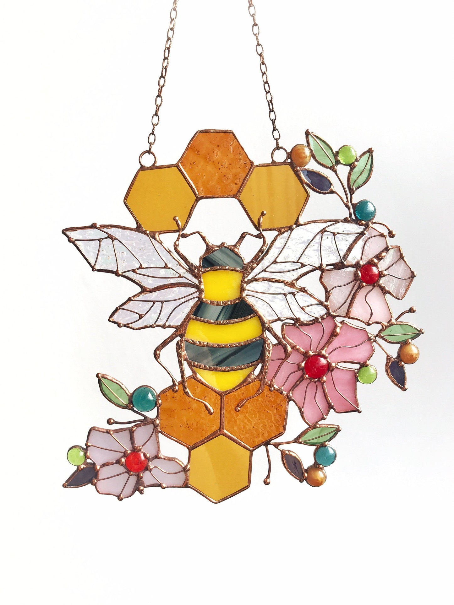 🔥🔥Last Day 49% Off -Yellow Honeycomb Suncatcher Decor🐝