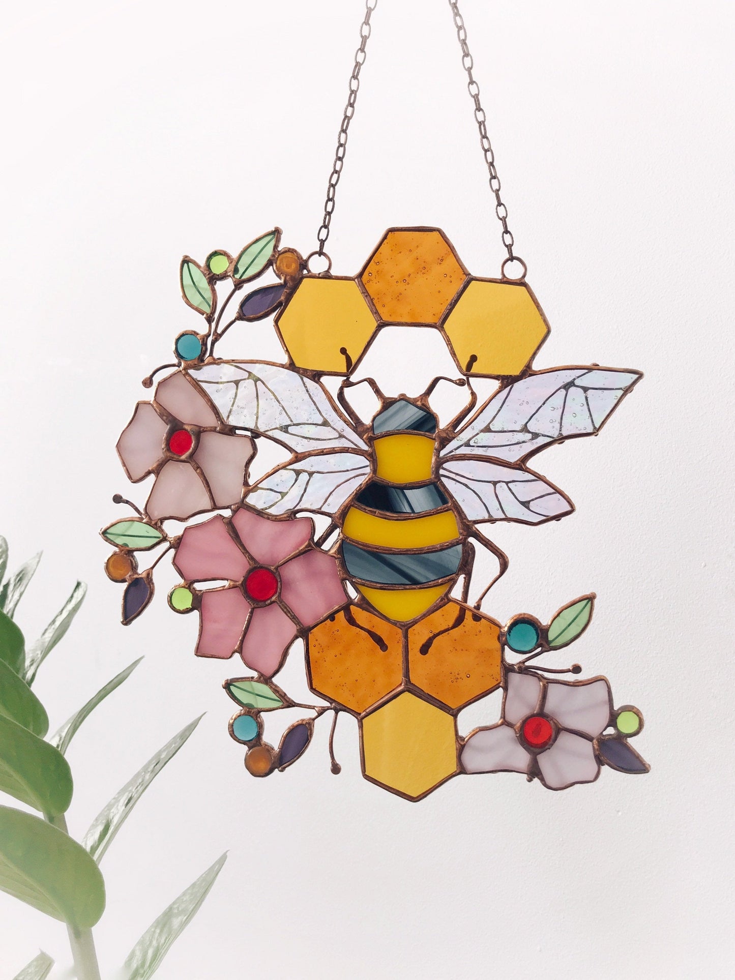 🔥🔥Last Day 49% Off -Yellow Honeycomb Suncatcher Decor🐝