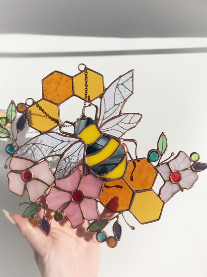 🔥🔥Last Day 49% Off -Yellow Honeycomb Suncatcher Decor🐝