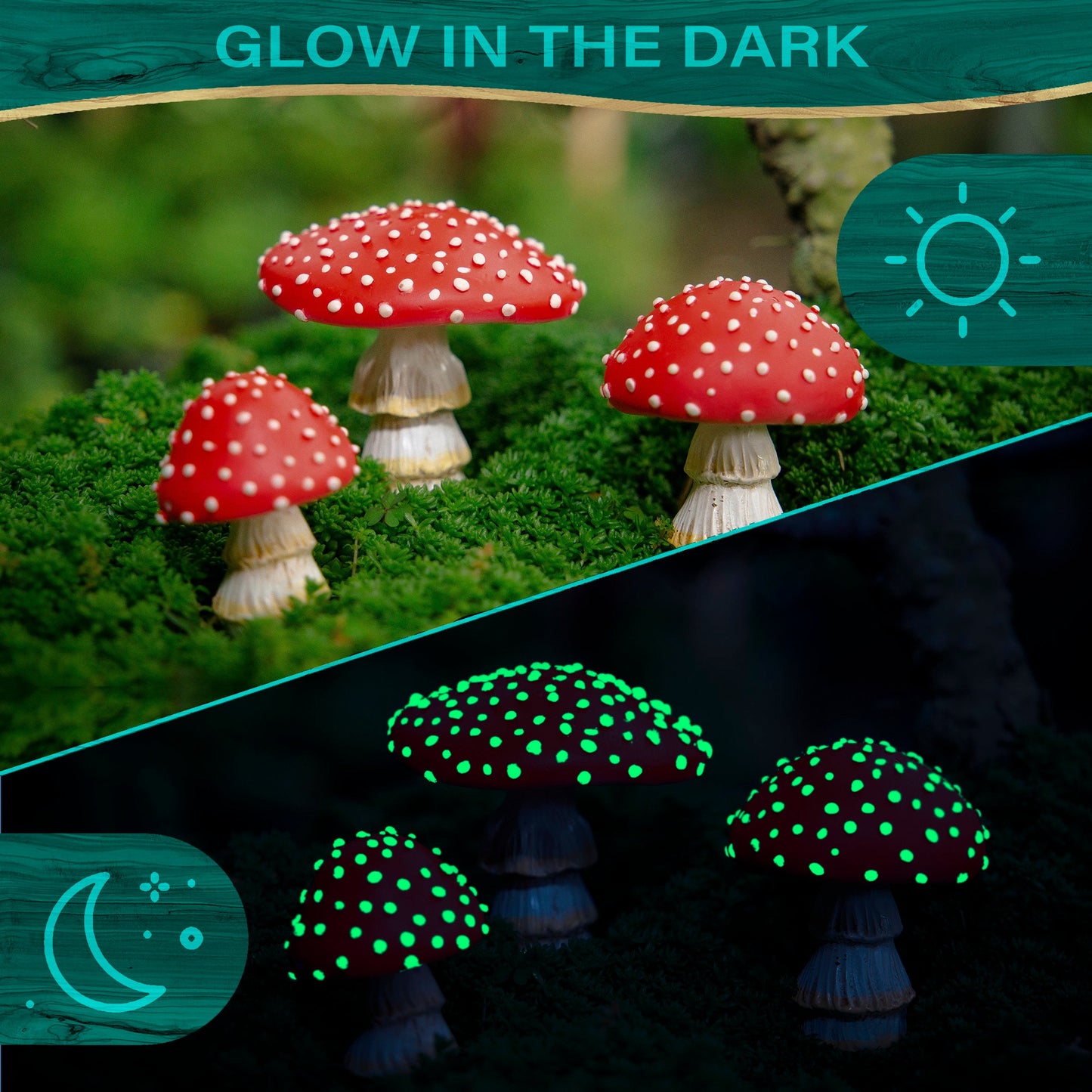 🌟🍄Glow in the Dark Mushroom Garden Decor
