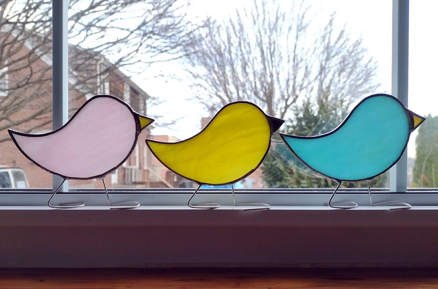🌞 Stained Glass Standing Bird Suncatcher 🐦
