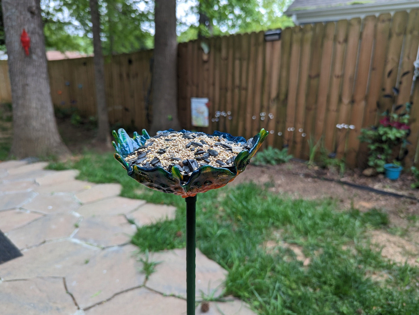 🌺🌈 Bird Feeder Organic Flower Seed Container