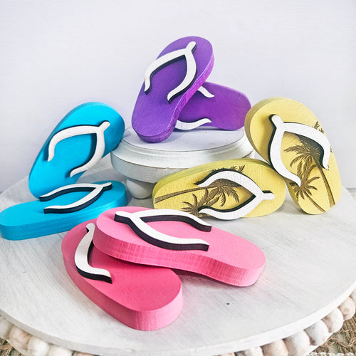 👣Flip Flops Mini Wooden Table Deco