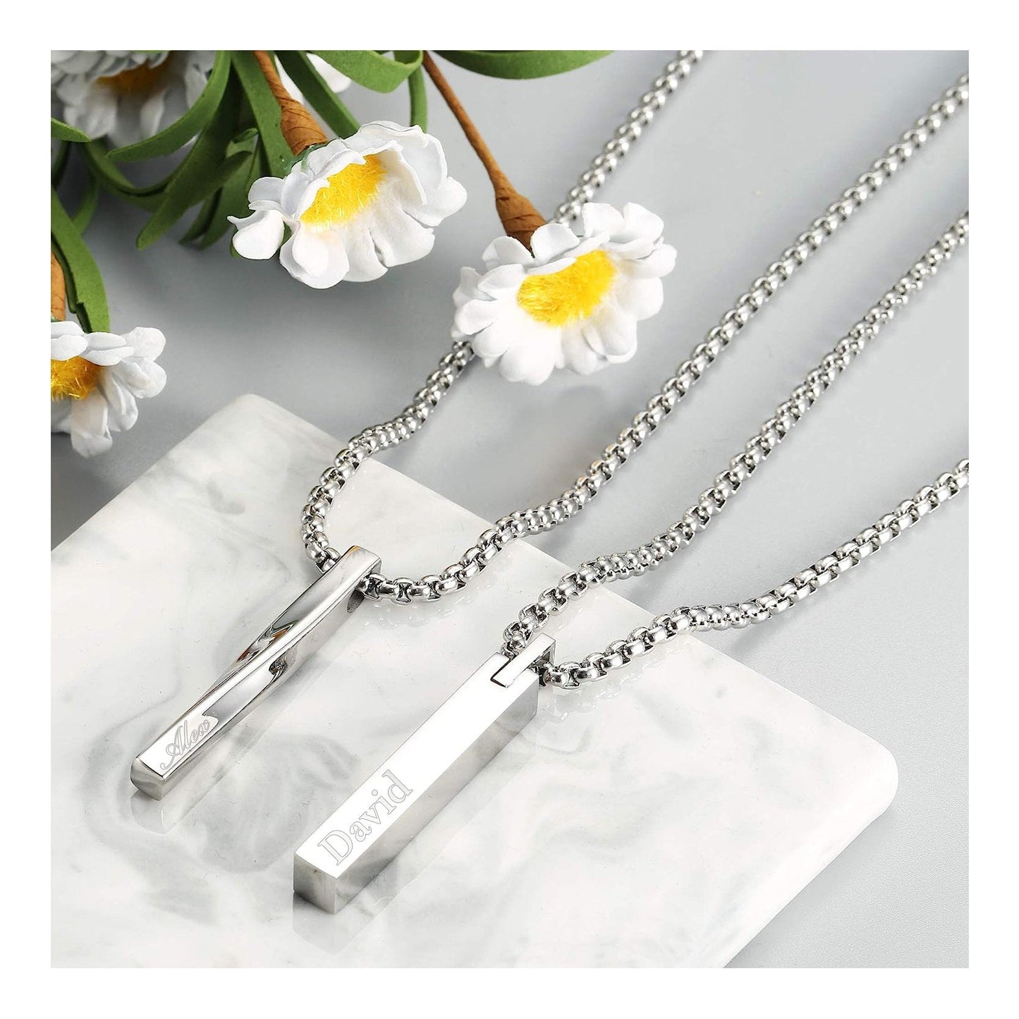 🎇Personalized TWIST BAR NECKLACE for Men