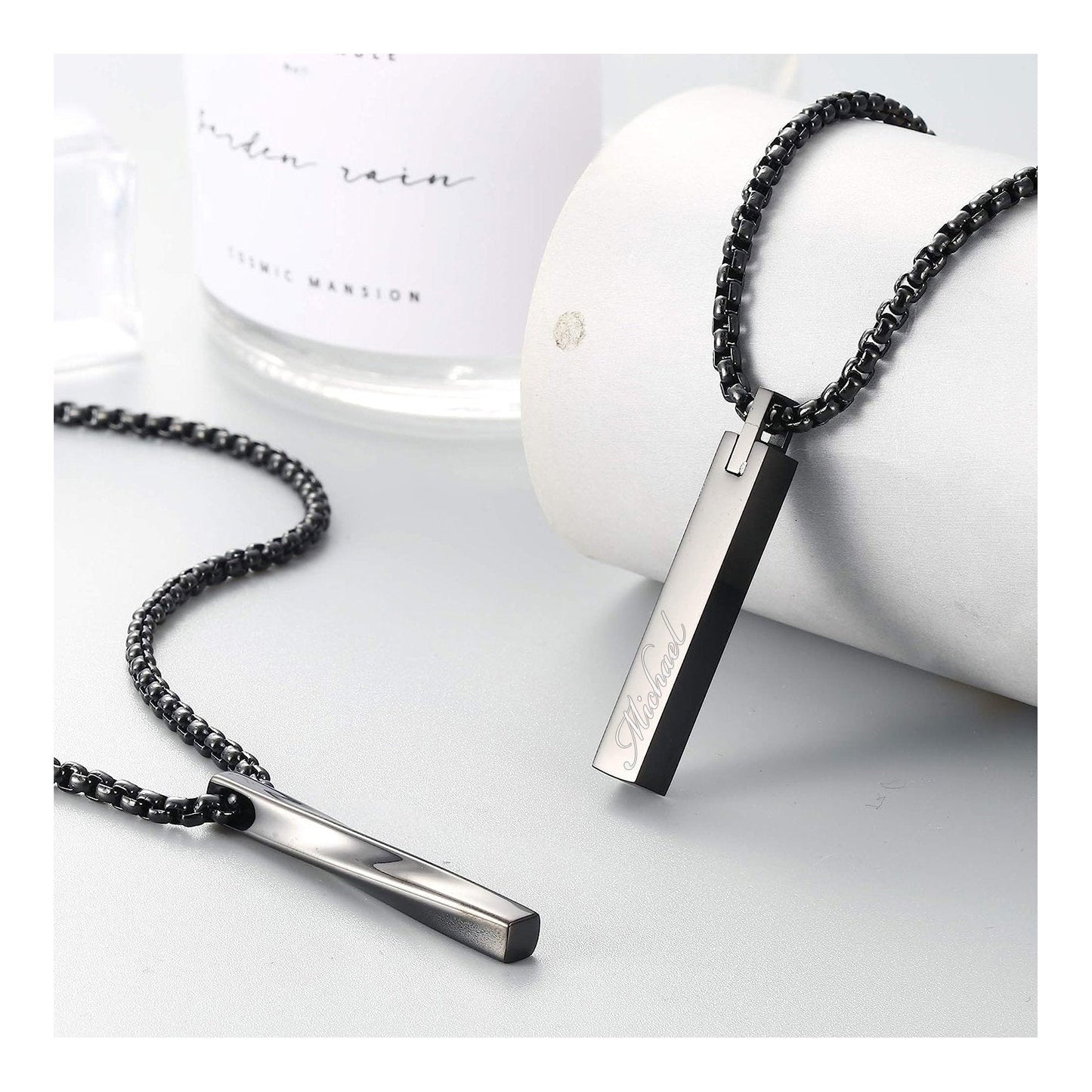 🎇Personalized TWIST BAR NECKLACE for Men