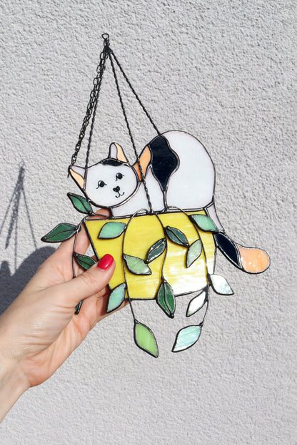 🔥HOT SALE 49% OFF - 🐱CAT IN A FLOWERPOT SUNCATCHER
